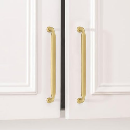 Goldenwarm 10 Pack 7-1/2 Inch Brushed Brass Cabinet Pulls Solid Handles - color: Brushed Brass, size: 7-1/2 Inch Hole Center