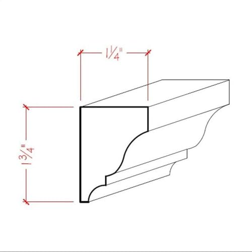 EWSC18 Solid Crown 1-3/4" High x 1-1/4" Deep Moulding. Unfinished, Poplar, 42" - size: 42 inches