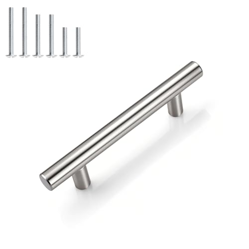 Gobrico 10 Pack 3 Inch (76mm) Hole Center Cabinet Handles, Brushed Nickel - color: Brushed Nickel, size: 3 Inch Hole Center