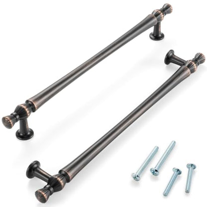 7-1/2 Inch Oil Rubbed Bronze Cabinet Pulls 5 Pack French Style P2408 - color: Oil Rubbed Bronze, size: 7-1/2" Hole Centers-5 Pcs