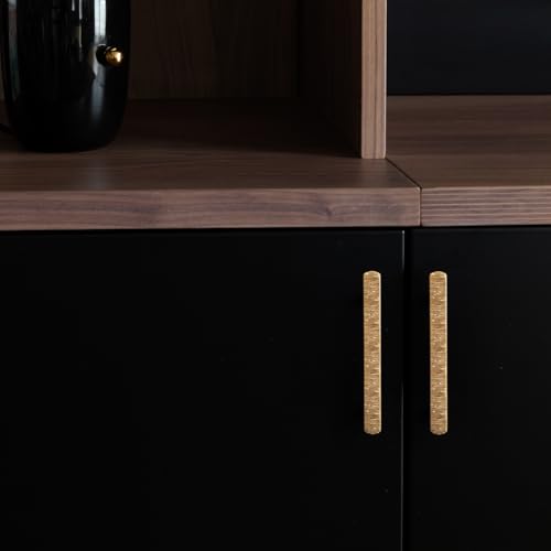 Goo-Ki 5 Inch (128 mm) Hole Centers Luxurious & Sturdy Zinc Alloy Cabinet Handls,Champagne Bronze Cabinet Pulls for Kitchen,Drawer,Cupboard & Wardrobe,6 Pack - color: Champagne Bronze, size: 5.0 inch (128 mm) Hole Centers, style: Pulls With No Backplate