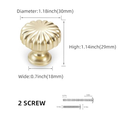 10 Pack Kitchen Cabinet Handles Brushed Gold Cabinet Knobs Gold Drawer Knobs Solid Kitchen Hardware - color: Brushed Gold