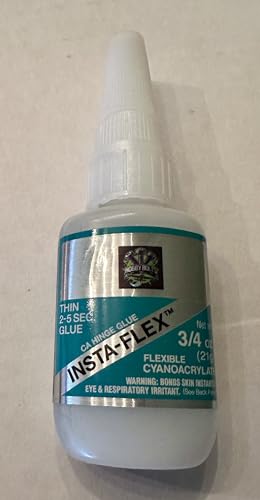 Bob Smith Insta-Flex Thin CA Hinge Glue, 2-5 Sec Flexible Cyanoacrylate, 3/4 oz. BSI, Hobby Bolts, CA Glue, Made in The USA!