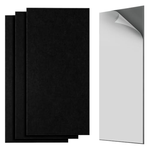 Acoustic Wall Panels Self Adhesive 47.2"x23.6",4 Pack,Black - color: Black, size: 4 Pack