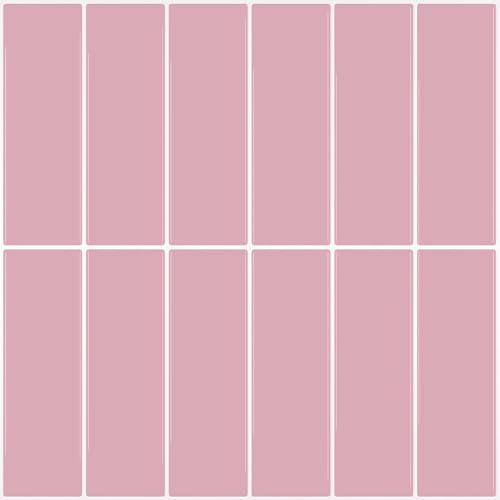 CHIHUT 6 Sheets Pink Glossy Peel and Stick Subway Backsplash Tiles 12"x12" - color: Solid Pink, size: 6 Tiles
