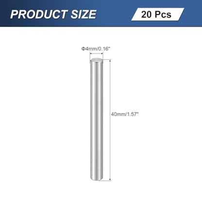 uxcell 20Pcs M4x40mm 304 Stainless Steel Dowel Pin, Shelf Support Peg Pins - size: M4x40mm