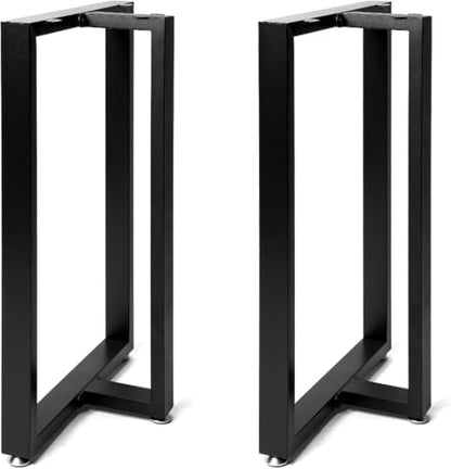 Giantjellies T Shape Heavy Duty Metal Table Legs Set of 2, 28" H×35" W Black Table Legs with Adjustable Foot Pads, 1000LBS Load Capacity for Desk Dining Bench - color: T-shape, size: 28"H35"W