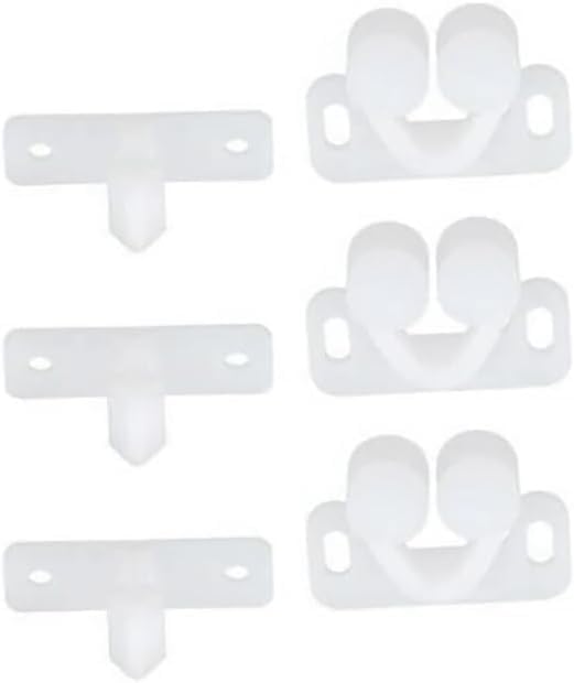 3Pcs Marine Boat Ball Catch Door Cupboard Spring Back Plates Roller Latch Plastic Catches Cabinet Hardware, Cabinet and Furniture Door Catches (White)
