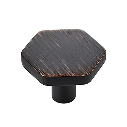 Oil Rubbed Bronze Cabinet Knobs Hexagon 15 Pack Solid Kitchen Hardware - color: Oil Rubbed Bronze