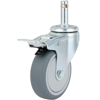 Finnhomy 3 Inches Stem Caster Wheels Set of 4 Heavy Duty 7/16 Inch Stem Diameter Swivel Locking Casters Replacement Wheels for Utility Cart/Mop Bucket/Wet & Dry Vacuum/Grills/Shop Mechanic Stool - style: 3" (with Brake)