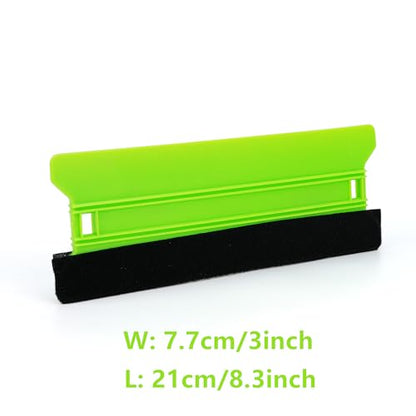 2Pcs Plastic Felt Squeegee, 8.3inch Long Wallpaper Smoother, for Clean & Smoothing, Vinyl Wrap Squeegee, Window Tint Squeegee, Vinyl Scraper, Decal Applicator, Scratch-Free - color: Green
