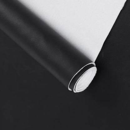 Faux Leather Vinyl Upholstery Fabric by The Yard 1.3mm Thick 55" x 108" - color: Black, size: 3 Yards