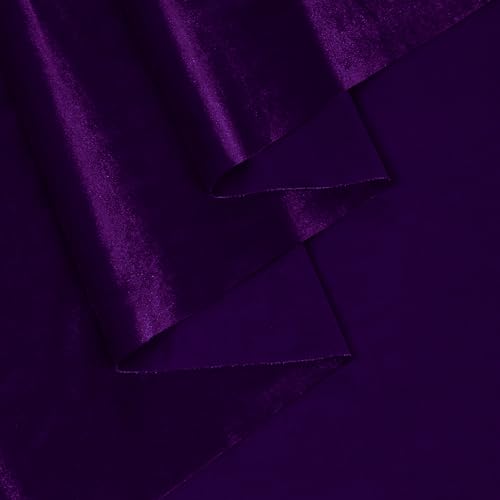 KKJIAF 1 Yard Dark Purple Stretch Velvet Fabric 60" Wide for DIY Crafts - color: Dark Purple, size: 1 Yard