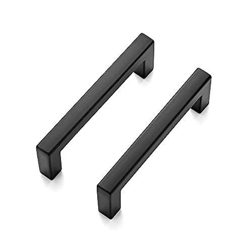 Ravinte Matte Black Cabinet Handles Solid Cabinet Pulls, 3 Inch CC, 5 Pack - color: Black, size: Flat Black 3'' Hole Center