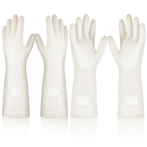 2 Pairs, 15 Inches, Nitrile Cleaning Gloves, Kitchen Dishwashing Gloves, Reusable, Durable, Water-Resistant, And Hypoallergenic (Small) - size: Small