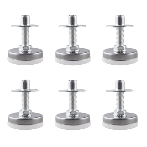 6pcs Adjustable Leg Levelers Furniture Leveling Feet M6 Thread Heavy Duty Couch Table Chair Leveling Feet for Indoor, Outdoors