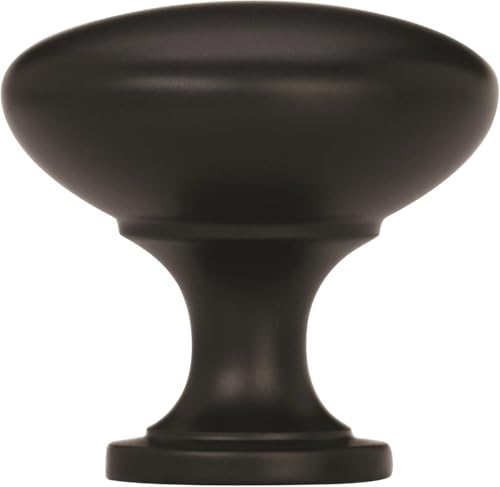 Amerock 1-1/4" Round Edona Matte Black Cabinet Knob - color: Matte Black, size: 1-1/4 Inch (32 mm) Diameter