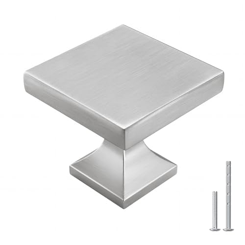 homdiy Brushed Nickel Cabinet Knobs 5 Pack Satin Nickel Square Knobs - color: Nickel Knobs, size: 5 Pack