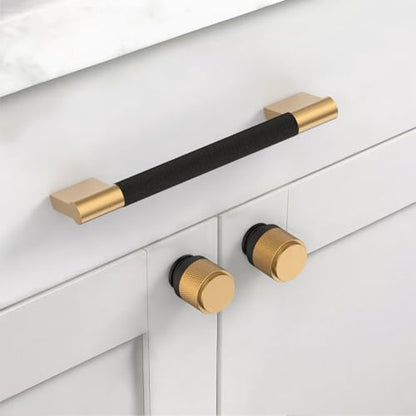 Asidrama 10 Pack 5 inch Matte Black and Champagne Bronze Cabinet Pulls - color: Black-Champagne Bronze, size: 5" Hole Center(128mm)