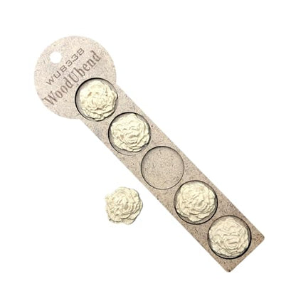WoodUbend WUB0338 Folded Petal Flowers Appliques - Heat Bendable & Flexible Wood Onlays 3x3cm - DIY Craft, Furniture & Home Decor - Easy to Apply & Paint - Versatile, Reusable & Decorative (5 Pack) - size: WUB0338
