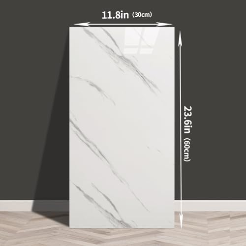 Haimin3D Wall Panels Peel and Stick Marble Look Tile Backsplash, 20 Pack - color: White-JSB