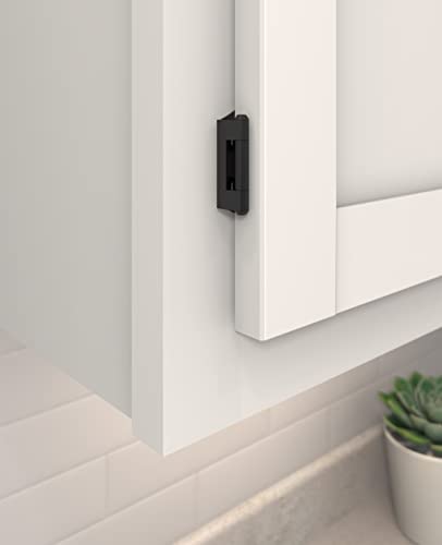 Amerock 1 Pair 1/4" Overlay Matte Black Partial Wrap Cabinet Hinge - color: Matte Black, size: 1/4 Inch (6 mm) Overlay