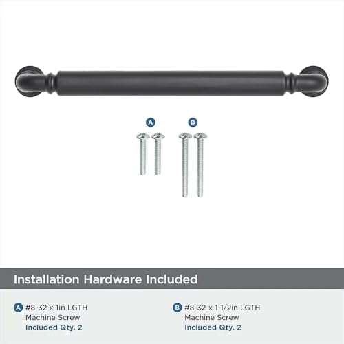 khtumeware 2-Pack Matte Black Heavy-Duty Solid Cabinet Pulls, 6 Inch (152mm) Hole Center, Drawer Pulls, Cabinet Hardware, Suitable for Kitchen Cabinets, Bathrooms and Dressers - color: Black, size: 6 Inch(152mm)Hole Center