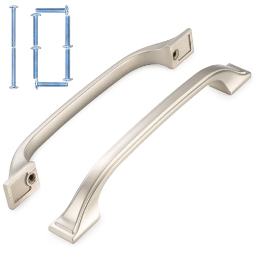 KOOFIZO 10 Pack 5 in Brushed Nickel Cabinet Pulls, Drawer Handles 1958 - color: Brushed Nickel, size: 5" CC