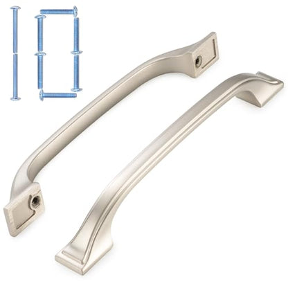 KOOFIZO 10 Pack 5 in Brushed Nickel Cabinet Pulls, Drawer Handles 1958 - color: Brushed Nickel, size: 5" CC