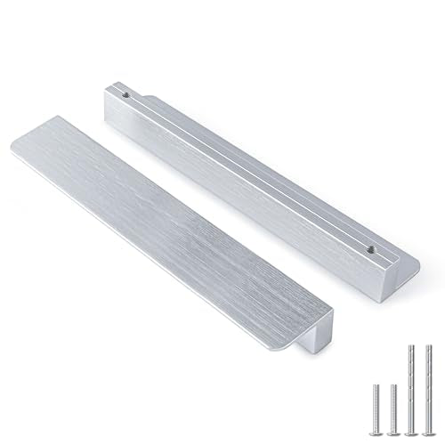 Peaha 10 Pack 7-9/16" Brushed Nickel Cabinet Handles Finger Edge Pulls - color: Brushed Nickel, size: 7-9/16" Hole Center