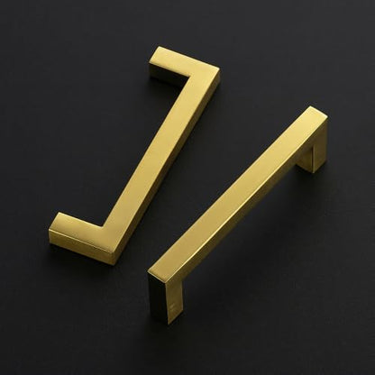 Ravinte Gold Square Pulls Cabinet Handles,4-1/2 Inch,30 Pack - color: Brushed Brass, size: 4-1/2 Inch Hole Center