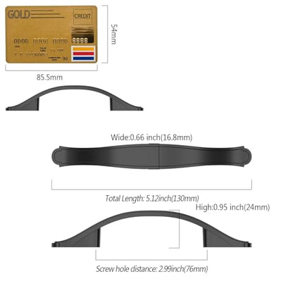 Amerdeco 10 Pack Matte Black Cabinet Pulls 3 Inch(76mm) Hole Center Cabinet Hardware Kitchen Cabinet Handles for Bathroom Dresser Pulls ZH0068 - color: Matte Black, size: 3"/76MM Hole Center