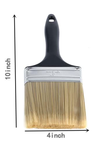 4 inch Flat Paint Brushes,Professional Paint Tools - color: Black 4 Pack