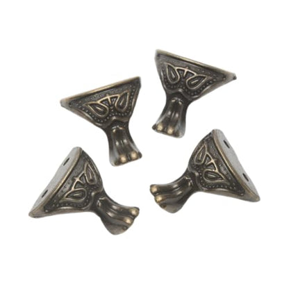 Antique Brass Box Feet 4 Pcs Zinc Alloy Legs for Jewelry Boxes
