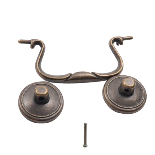 6 Pcs Antique Bail Handle Drop Pulls Vintage Bronze Drop Bail Pulls