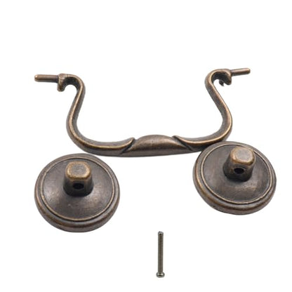 6 Pcs Antique Bail Handle Drop Pulls Vintage Bronze Drop Bail Pulls