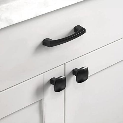 Asidrama 10 Pack Matte Black Kitchen Cabinet Knobs - color: Matte Black, size: Single Hole