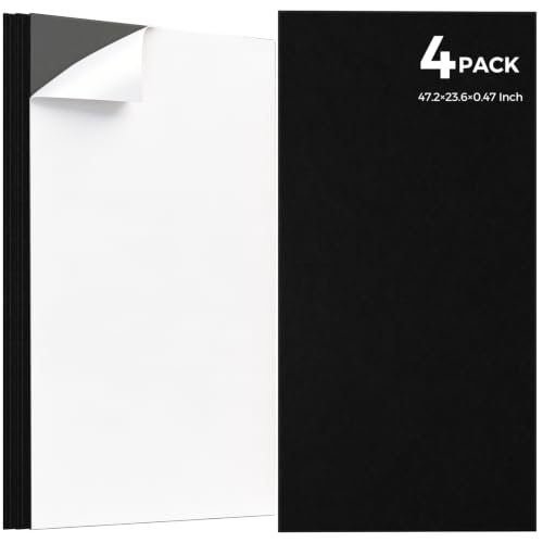 TO-TH Acoustic Wall Panels Self-Adhesive Sound Proof Panel 4 Pack, Black - color: Black, size: 4 Pack
