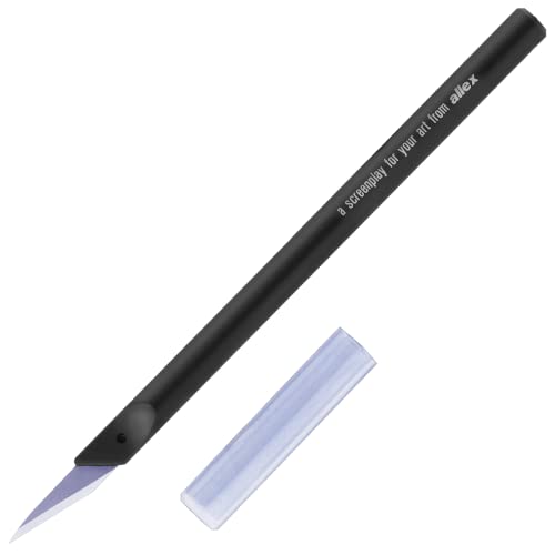 ALLEX Japanese Exacto Craft Knife with Cap Cover [0.8" Pointed Blade] - Precision Hobby Knife for Crafting, Art, Model Kit - Sharp Japanese Stainless Steel & Heavy Duty Fixed Blade - Made in Japan - color: Slant Blade