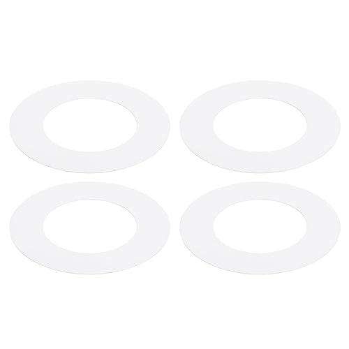 PATIKIL Goof Rings Inner Diameter 2.99", Outer Diameter 4.72", 4 Pcs Metal Goof Rings Cover Recessed Light Trim for Ceiling Wall Fixtures Can Lighting Down Light LED, Matte Finish White - color: White, size: 4.72" OD x 2.99" ID