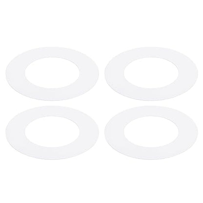 PATIKIL Goof Rings Inner Diameter 2.99", Outer Diameter 4.72", 4 Pcs Metal Goof Rings Cover Recessed Light Trim for Ceiling Wall Fixtures Can Lighting Down Light LED, Matte Finish White - color: White, size: 4.72" OD x 2.99" ID