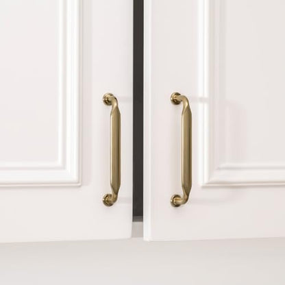 Goldenwarm 10 Pack 3-3/4 Inch Champagne Bronze Cabinet Pulls Solid Handles - color: Champagne Bronze, size: 3-3/4 Inch Hole Center