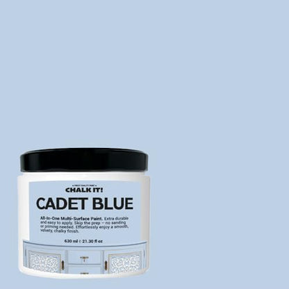 CHALK IT! All-in-One Multi-Surface Chalk Paint for Furniture & Cabinets - No Sanding, No Primer, Built-In Top Coat Water-Based, Low-Odor, Fast-Drying, Matte Finish (Cadet Blue) - color: Cadet Blue