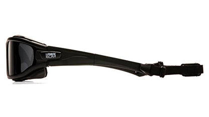 PYRAMEX I-Force Sporty Dual Pane Anti-Fog Goggle, Black Frame/Clear Anti-Fog Lens - color: Gray H2x Anti-fog Lens/ Black Frame/ Slim Style