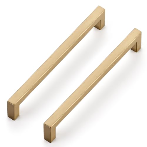 Ravinte Champagne Bronze Kitchen Square Cabinet Handles 7-1/2 Inch 5 Pack - color: Champagne Bronze
