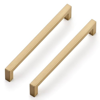 Ravinte Champagne Bronze Kitchen Square Cabinet Handles 7-1/2 Inch 5 Pack - color: Champagne Bronze