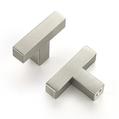 10 Pack Brushed Nickel Cabinet Knobs 2 Inch Silver Square Drawer Knobs - color: Brushed Nickel&square