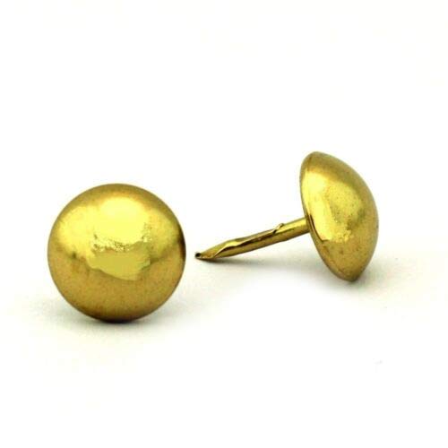 C.S. Osborne 100 Pcs 1/4" Brass Plated Nails #6920-BP Gold Decorative Tacks