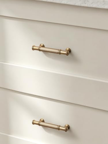 5 Pack Champagne Bronze Cabinet Pulls 3" Hole Center Brass Handles Drawer Pulls Closet Bathroom Vanity Dresser Hardware Zinc Alloy - color: Champagne Bronze, size: 3"(76mm) Hole Centers