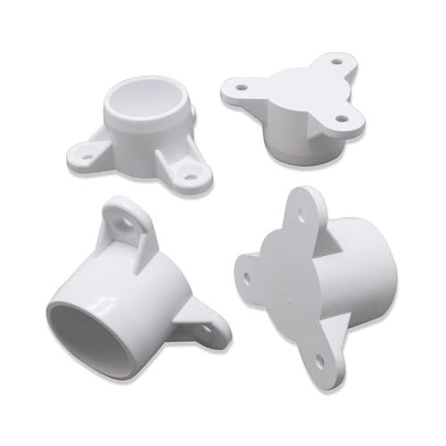 1 Inch PVC Flange PVC Table Leg Cap, 4 Pack Furniture Grade Rod Holder with Mounting Screws, Pipe Flange Fittings for DIY Making Storage Shelves, Support Feet - size: 1 Inch